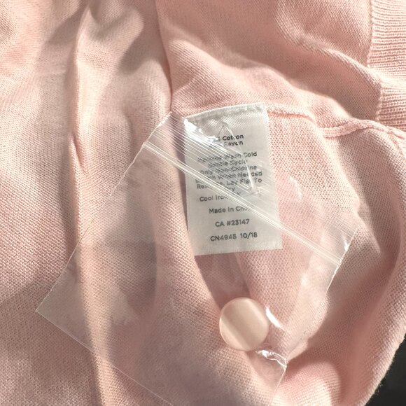 Talbots Cardigan Sweater 2X Pink Cotton Rayon Preppy Solid NWT CJ-2180 - Picture 9 of 10